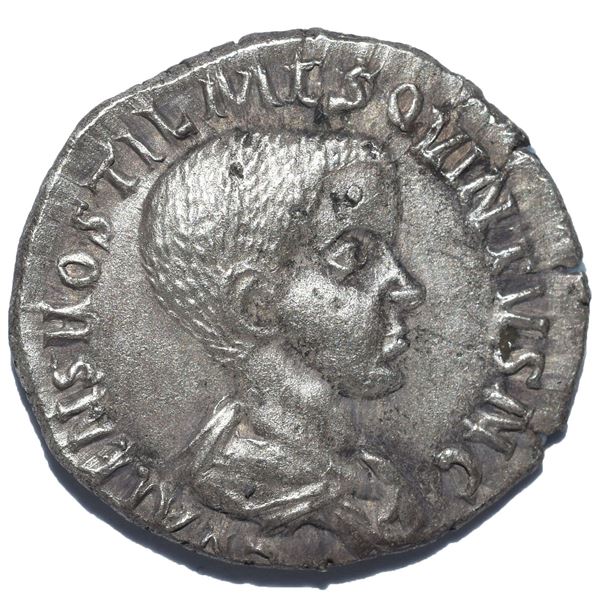 251 AD roman empire hostilian princeps denarius silver coin
