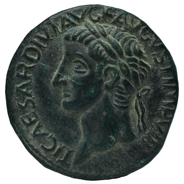22 AD roman empire clementiae tiberius copper coin