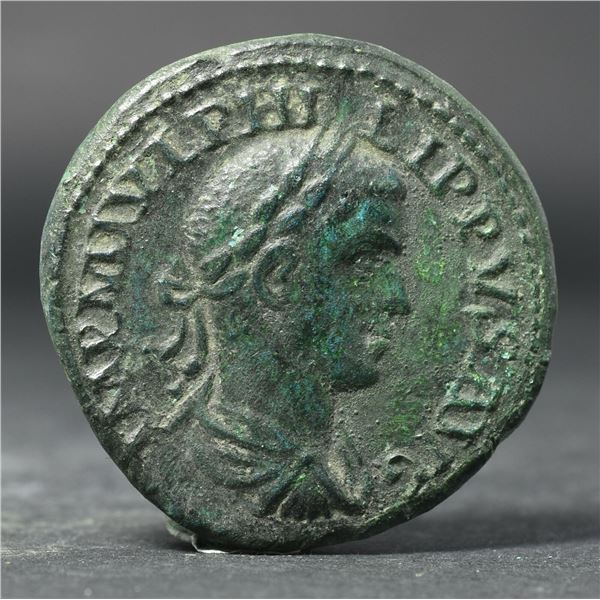 248 AD roman empire philip ll secular sestertius bronze coin