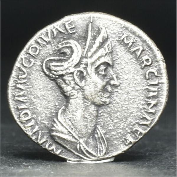 112 AD roman empire denarius matidia silver coin