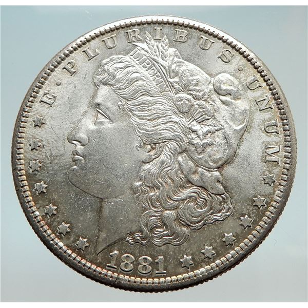 1881/morgan united states america eagle silver coin