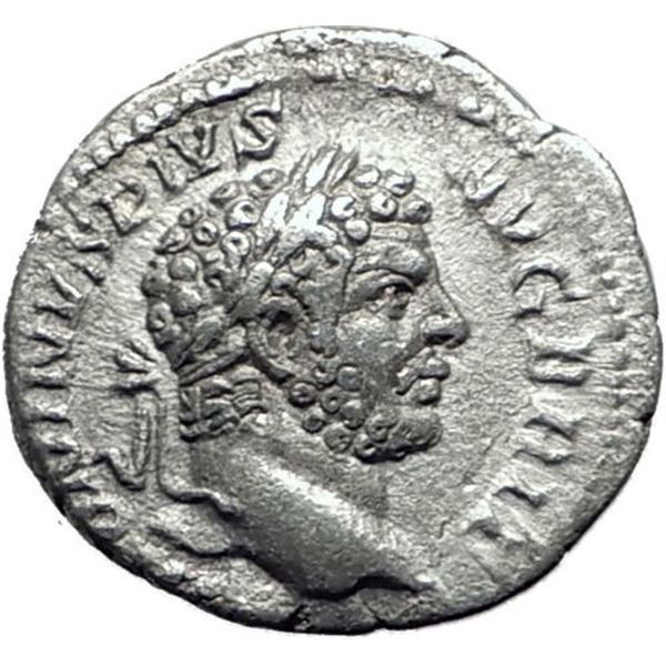 198/217 AD roman caracalla denarius ancient silver coin