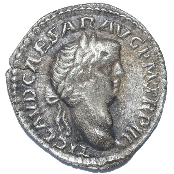 41/42 AD roman empire claudius corona civica denarius silver coin