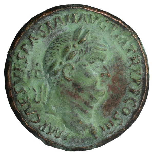 71 AD roman empire vespasian judaea capta & sestertius bronze coin