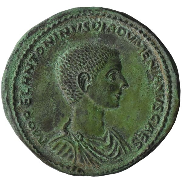 217 AD roman empire sestertius diadumenian bronze coin