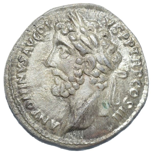 140 AD roman empire av aureus antoninus silver coin