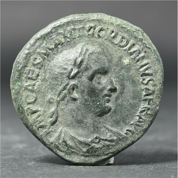 238 AD roman empire gordian l africanus denarius bronze coin
