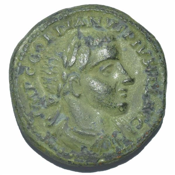 238 AD roman gordian lll &deultum copper coin