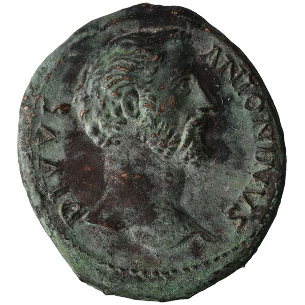 161 AD roman empire divus antoninus & sestertius bronze coin