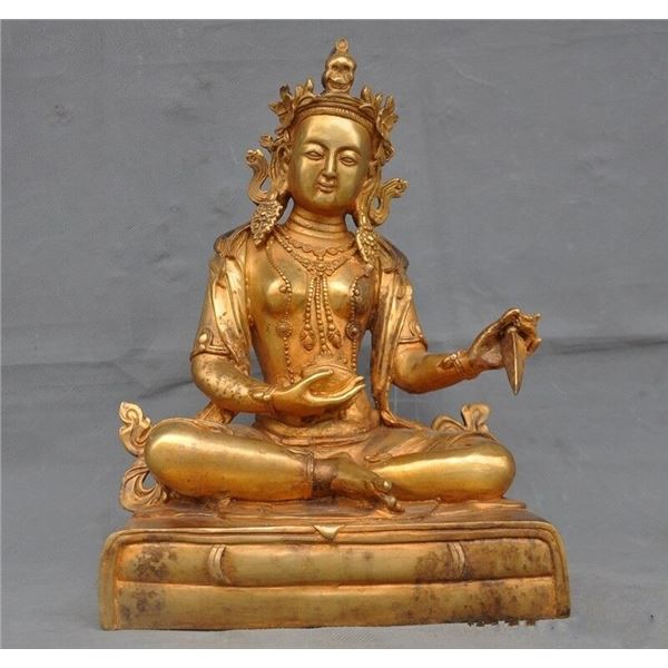 ming dynasty gilt bronze kwanyin buhddha figure