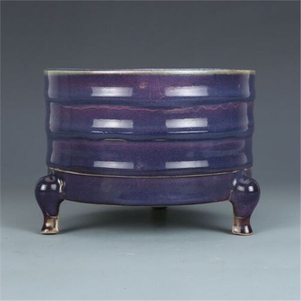 qianlong period purple glazed incense burner