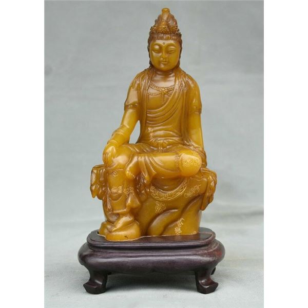 qing dynasty natural shoushan stone buddha figure