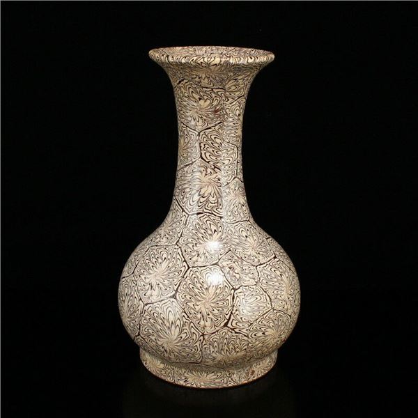 qing dynasty black and white bottle vase