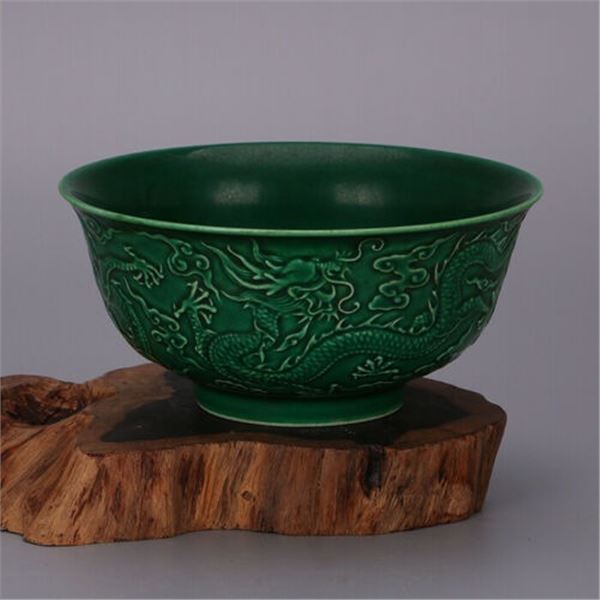qianlong mark green dragon bowl 17th/c