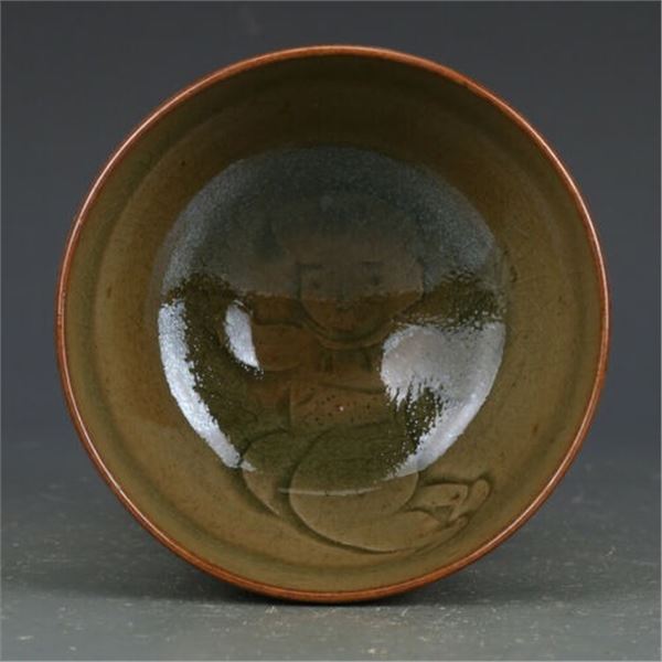 qing dynasty celadon glazed kid flower bowl