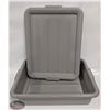 Image 2 : NEW 5" DEEP HEAVY DUTY GREY TOTE / BUS BIN W/ LID
