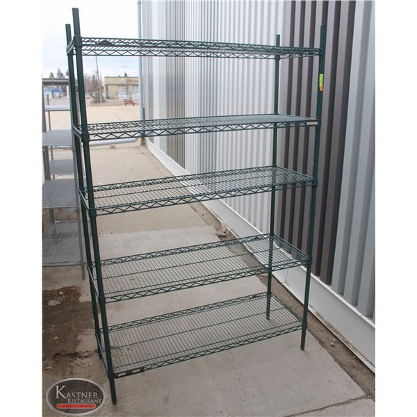 Wire Rack Green 4' GREEN WIRE STOAGE RACK -5 TIER