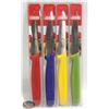 Image 1 : COLOUR CODED 4 PC. S/S PARING KNIFE SET- 3.25"