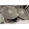 PAIR OF ALL-METAL CIRCULAR TABLES - 23.5"