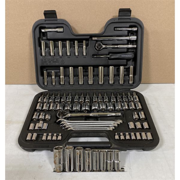 MASTERCRAFT 84 PCS SOCKET & WRENCH SET - 1/4 & 3/8 DR