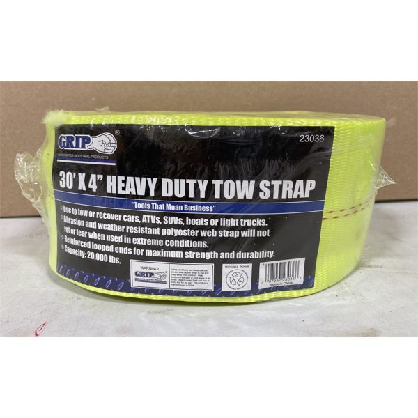 HEAVY DUTY TOW STRAP - 4" X 30' - NEW