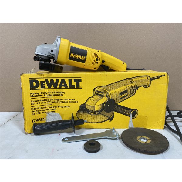 DEWALT 5 INCH ANGLE GRINDER WITH DISCS - AS NEW