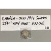 Image 1 : 1914 - CANADIAN SILVER 25 CENT PIECE