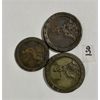 Image 1 : LOT OF 3 - 1797 BRITISH 1 AND 2 PENCE COINS