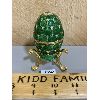 Image 2 : FABERGE STYLE GREEN GOLD EGG ON STAND