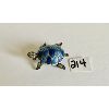 TURTLE PIN SET IN BLUE POLISHED ROCK & RHINESTONES