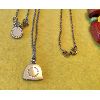 Image 2 : LOT OF 2 NECKLACES - GOLD / WOOD AND SILVER