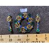 Image 1 : VINTAGE COSTUME JEWELRY - GREEN AND BLUE STONE BROOCH AND EARRING SET