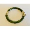 Image 2 : CHINESE - SPINACH JADE AND SILVER BRACELET - 7.5 INCH DIAMETER