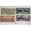 Image 2 : LOT OF 4 - 1954 CND BILLS - $1 / $2 / $5 / $10