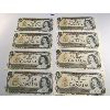 Image 1 : LOT OF 8 - 1973 CONSECUTIVE UNCIRCULATED ONE DOLLAR BILLS