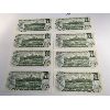 Image 2 : LOT OF 8 - 1973 CONSECUTIVE UNCIRCULATED ONE DOLLAR BILLS