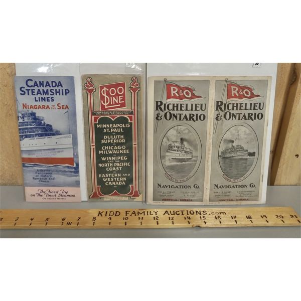 LOT OF 3 STEAMSHIP LINES NAVIGATIONAL MAPS
