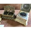 Image 1 : BRASS INKWELL, SILVER INKWELL & STAMP HOLDER