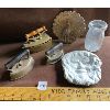 Image 1 : LOT OF 6 COLLECTIBLES - MINI SAD IRONS, CREAM BOTTLE, ETC