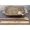 Image 1 : ANTIQUE WOODEN DOUGH BOWL & LADLE 