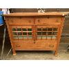 Image 1 : ANTIQUE SIDEBOARD WITH ORIGINAL GLASS DOORS - 45" X 24" X 39" H