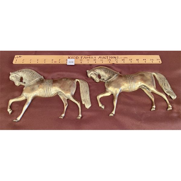 SET OF BRASS HORSES - WALL ART