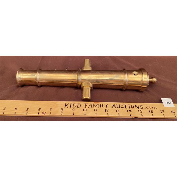 SOLID BRASS CANNON BARREL - 12" L