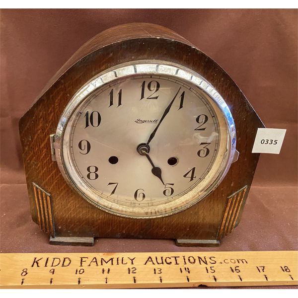 INGERSOLL MANTLE CLOCK W/ PENDULUM & KEYMADE IN ENGLAND