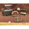 Image 1 : LOT OF 2 ANTIQUE STEAM IRONS, SAD IRON & TRIVETT