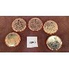 Image 2 : LOT OF 5 JELLO COINS - 1964 ALL STAR BASEBALL PLAYERS - AARON, PINSON, MAYS, GROAT, ROBINSON