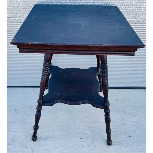 ANTIQUE PARLOUR TABLE - WALNUT FINISH - 21" SQUARE