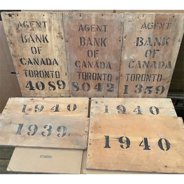 1940's BANK OF CANADA CRATE ENDS - GOOD GRAPHICS