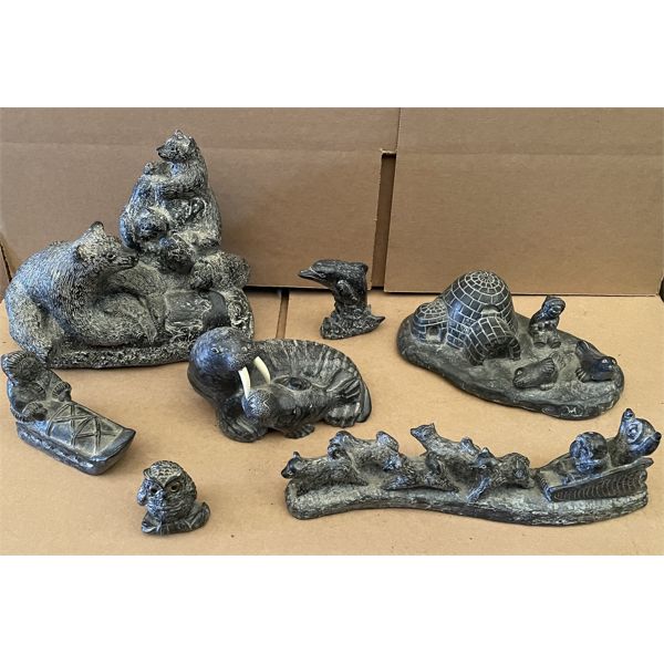 LOT OF 7 SOAP STONE CARVINGS