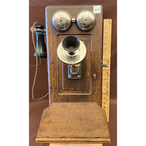 ANTIQUE WALL MOUNT TELEPHONE - NE MGT CO - NICKLE FINISH PICTURE FRAME STYLE - 1910